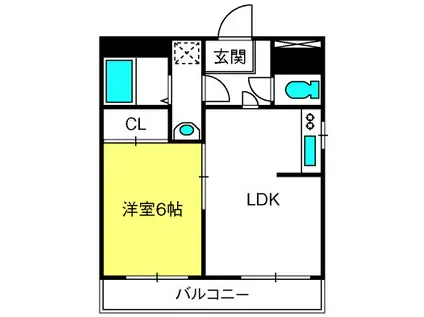 レジデンス清水(1LDK/1階)の間取り写真