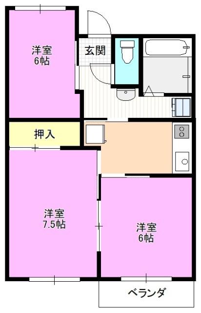 ライオンズマンション(3K/3階)の間取り写真