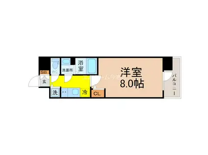 エスリード栄イーストスクエア(1K/4階)の間取り写真