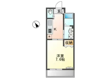 藤沢マンション(1K/1階)の間取り写真