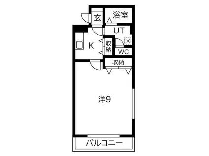 キャノンピア鶴舞(1K/3階)の間取り写真