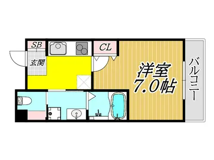 AILE南塚口II(1K/3階)の間取り写真