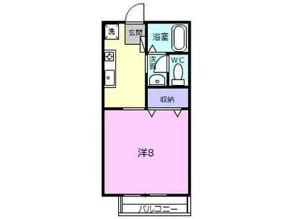 ディアコートみやびII(1K/2階)の間取り写真