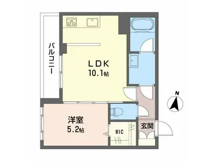 STUDIARE(1LDK/2階)の間取り写真