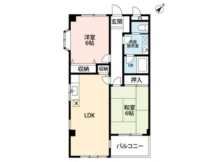 クオーレ都町(2LDK/2階)の間取り写真