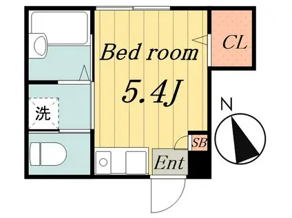 デュオメゾン千住仲町(ワンルーム/1階)の間取り写真