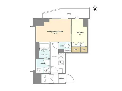 グランデ エテルノ(1LDK/5階)の間取り写真