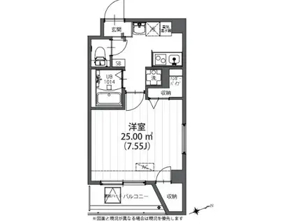 VISTA北池袋(1K/7階)の間取り写真