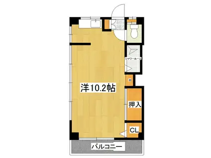 上野ハイツ(ワンルーム/3階)の間取り写真