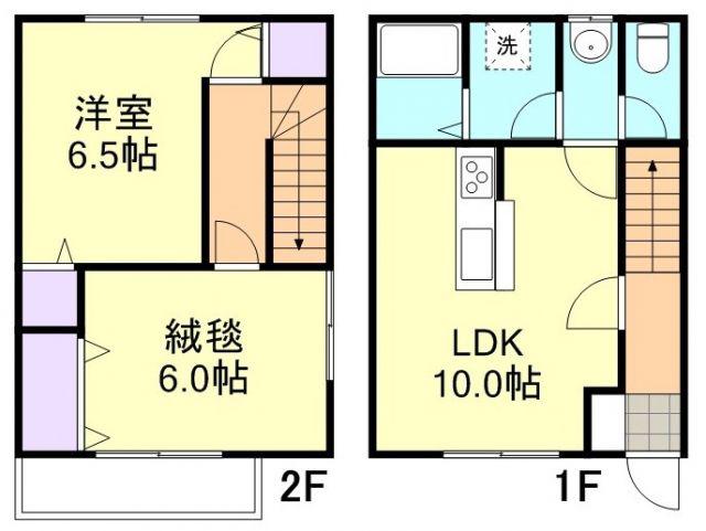 サンポートN(2LDK/1階)の間取り写真