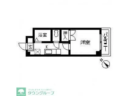 サニーサイド大松(1K/1階)の間取り写真