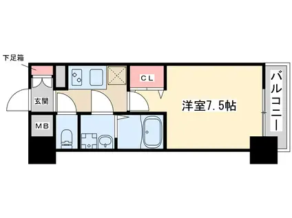 エスレジデンス江坂アレグリア(1K/9階)の間取り写真