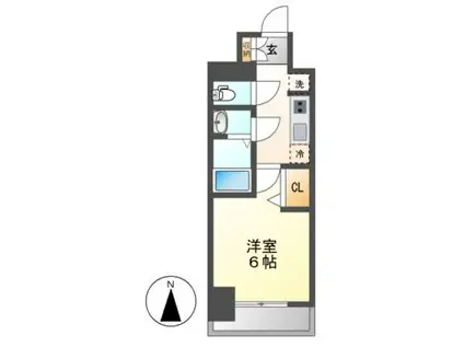 メイクスアート上前津VI(1K/11階)の間取り写真