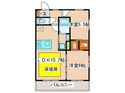 オレンジ・コート(2LDK/2階)の間取り写真