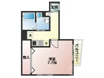 I SPARK 豊中南(1K/1階)の間取り写真