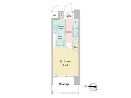 LIVE CASA堀田(1K/4階)の間取り写真