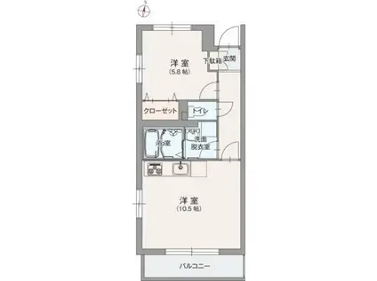 フェリーチェK2(ワンルーム/3階)の間取り写真
