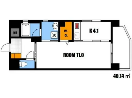 リアルエステート東原タワー(1K/6階)の間取り写真