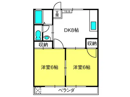 サンハイムY&Y(2DK/2階)の間取り写真