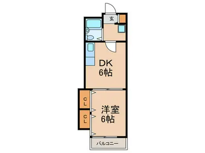 中村ビル(1DK/5階)の間取り写真