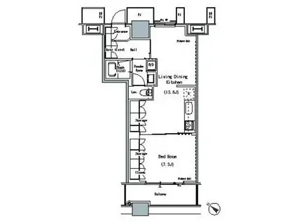 ザ 東京タワーズ ミッドタワー(1LDK/6階)の間取り写真