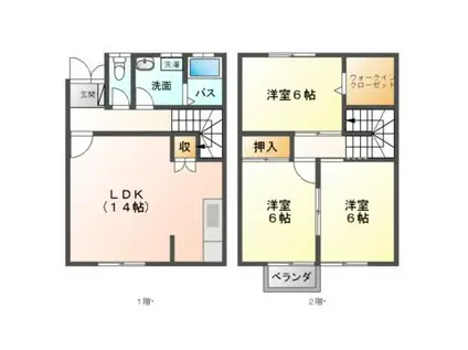 ヴァンベール(3LDK/2階)の間取り写真