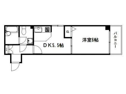 ドルフィンV(1DK/2階)の間取り写真