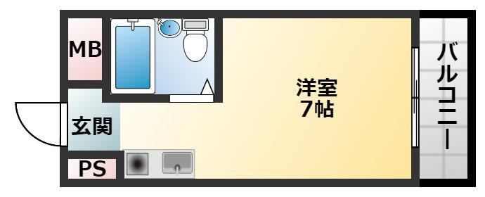 エスパシオ(ワンルーム/1階)の間取り写真