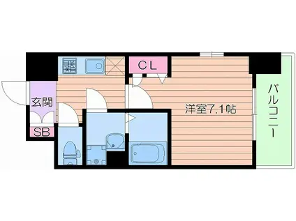 レジュールアッシュ梅田北(1K/10階)の間取り写真