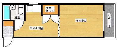 東雲コーポ(1DK/5階)の間取り写真