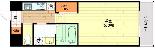 エスリード大阪プライムゲート(1K/10階)の間取り写真