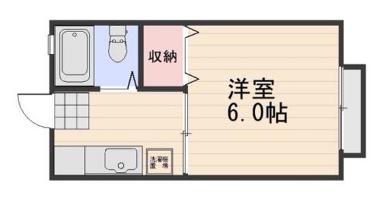 ル・クール東古松I(1K/1階)の間取り写真