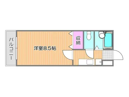 FLATLEAVES学南町(1K/2階)の間取り写真