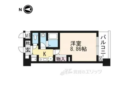 レジディア京都駅前(1K/3階)の間取り写真