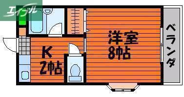 ファンテイル青江(1K/3階)の間取り写真
