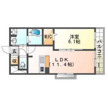 グランウエスト・J(1LDK/2階)の間取り写真
