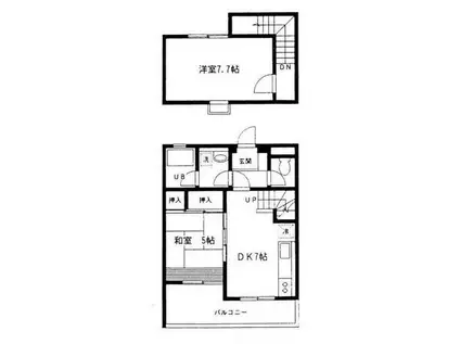 第32アオイビル(2DK/4階)の間取り写真