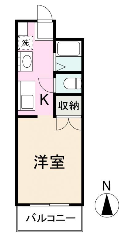 サンセール161(1K/1階)の間取り写真