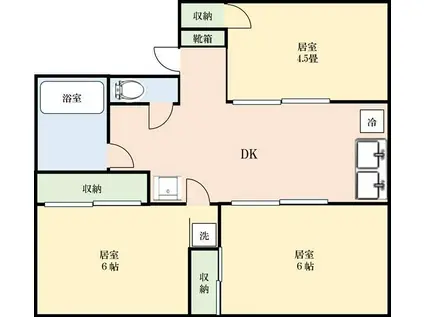 ハイツブライトン(3K/2階)の間取り写真