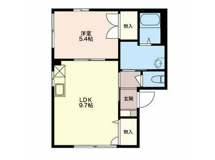 フローラルES(1LDK/1階)の間取り写真