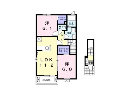COLLINETTA(2LDK/2階)の間取り写真