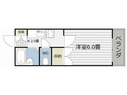 サンシティ鴨池II(1K/4階)の間取り写真