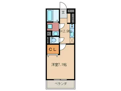 DESIGN SQUARE AN(1K/2階)の間取り写真