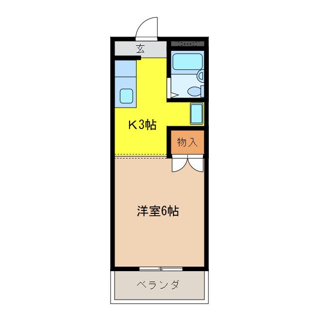 レジデンス376(1K/3階)の間取り写真