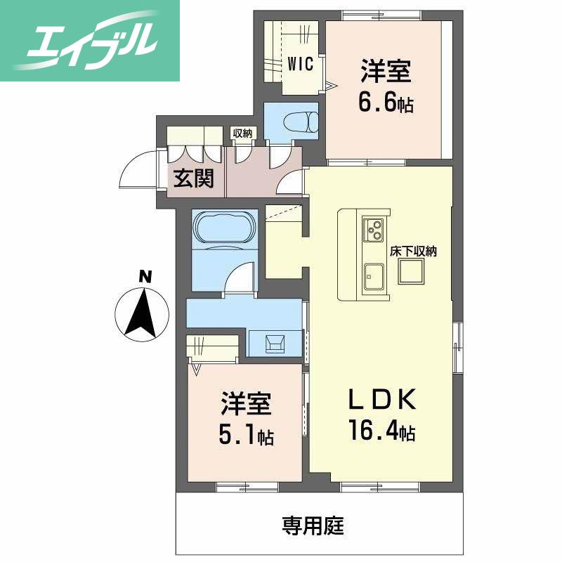 レーベンエイトII(2LDK/1階)の間取り写真