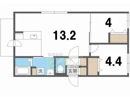 カーサブラン(2LDK/4階)の間取り写真