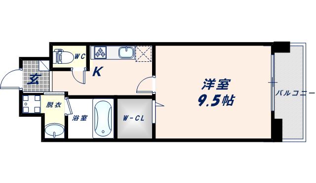 SHINING布施離宮(1K/1階)の間取り写真