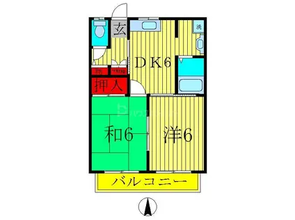 セピアコートB(2DK/1階)の間取り写真