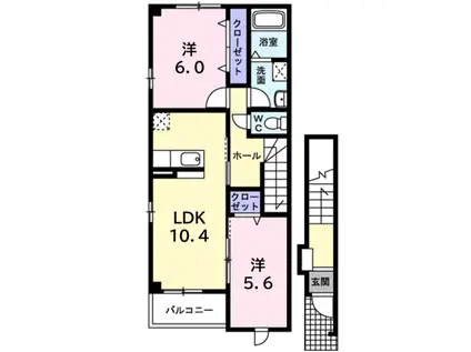 メゾン・マ-ベラス(2LDK/2階)の間取り写真