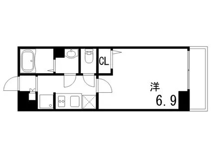 リブリ・FOR DEAREST 灘(1K/1階)の間取り写真